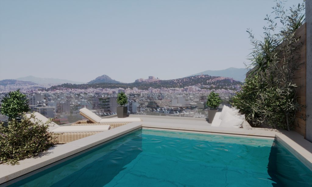 νεόδμητη μεζονέτα με θέα την Αθήνα. Κατασκευαστική Ggroup